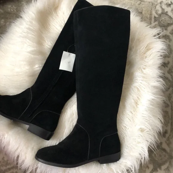 UGG Gracen Black Suede Tall Riding Zipper Boots - Picture 3 of 12